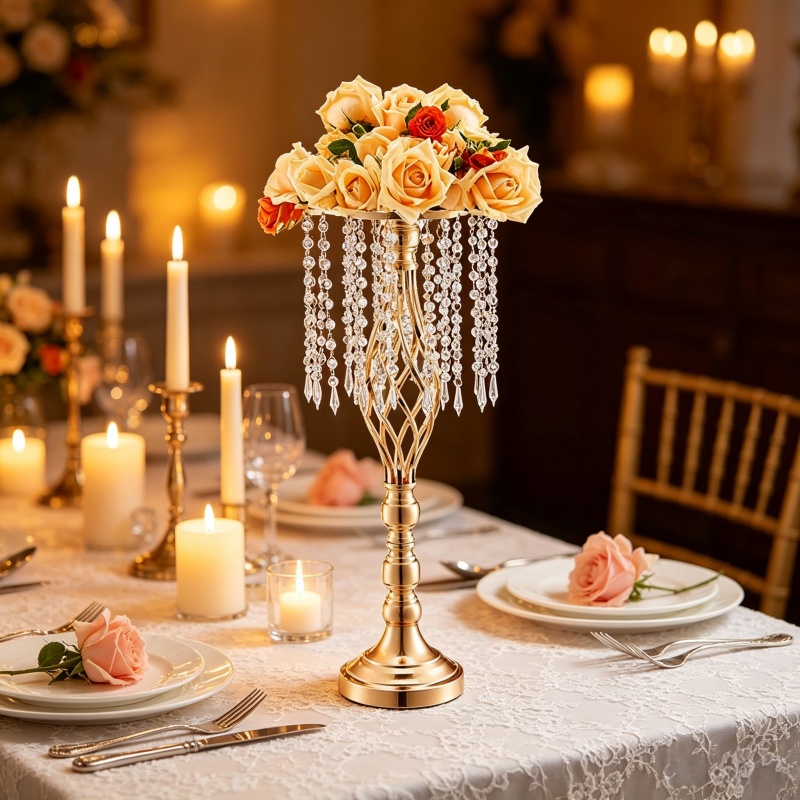 حامل زهور كريستالي ذهبي أنيق و - مراجعة Florist Supply Vases وسعره