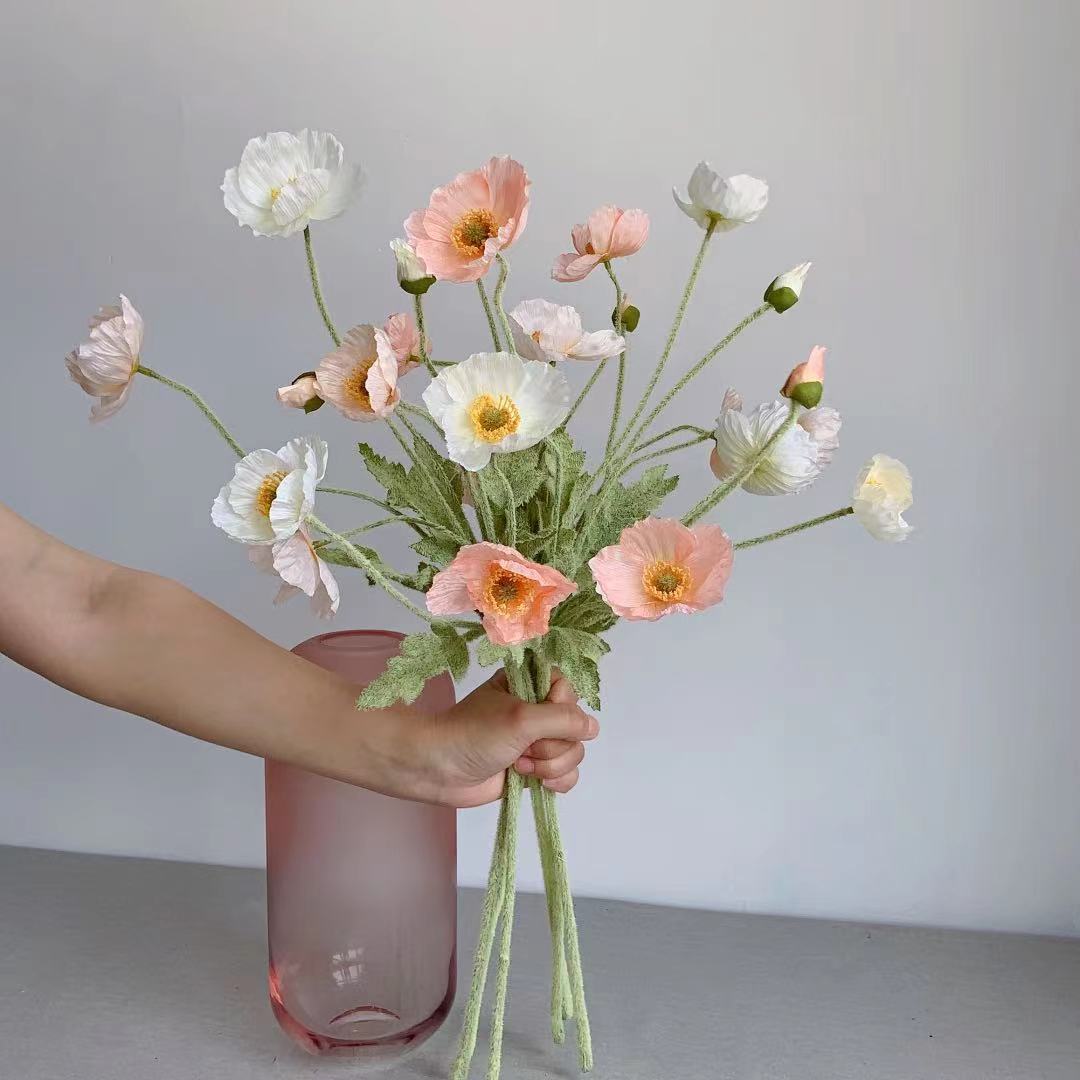 زهور حرير الخشخاش وهمية ، جذع  - مراجعة Florist Supply Bulk وسعره